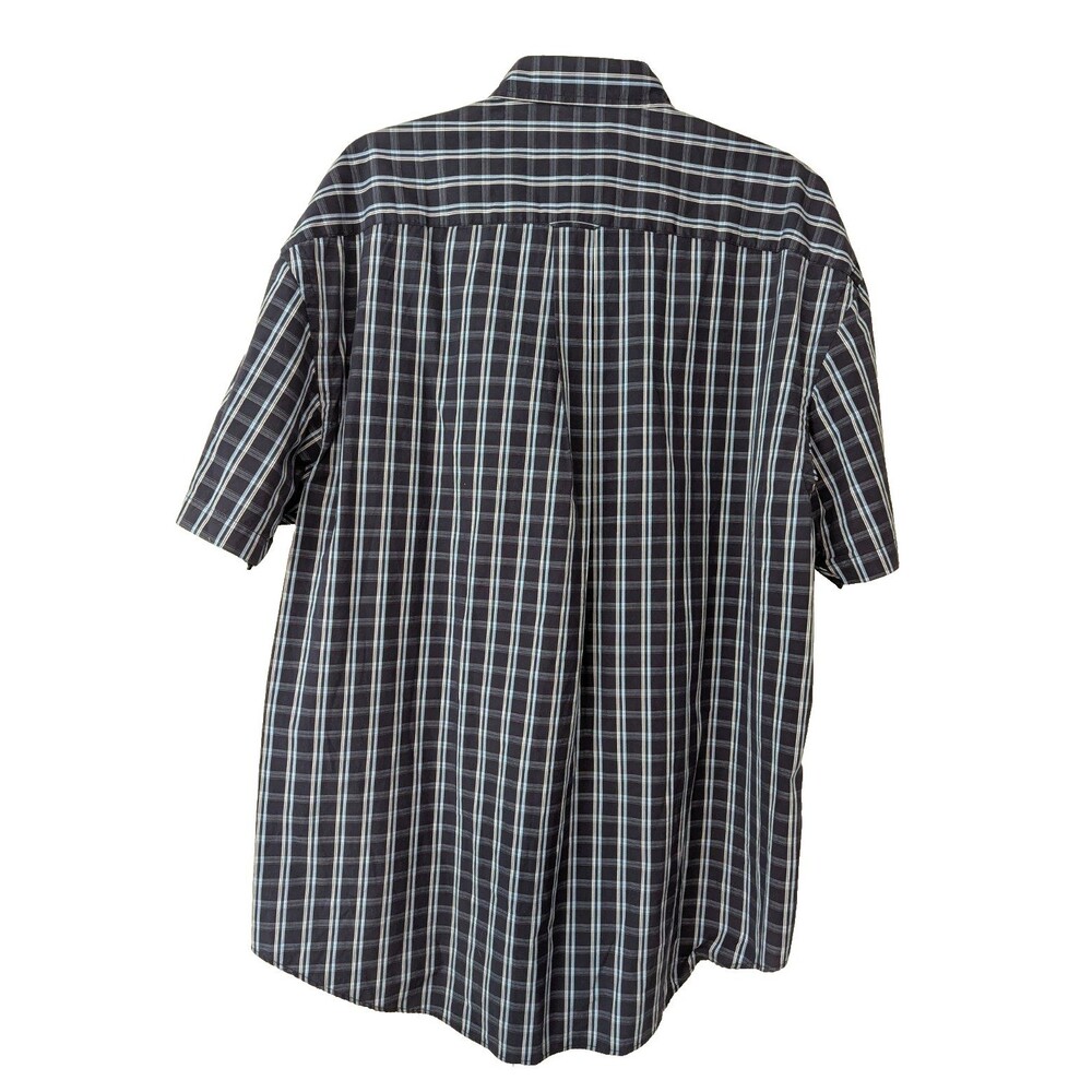 Nautica Men XL Blue White Plaid Button Down Short Sleeve Navtech Classic NWT - Picture 4 of 11